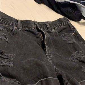 Black jean shorts